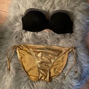 Black and gold bikini combo 👙